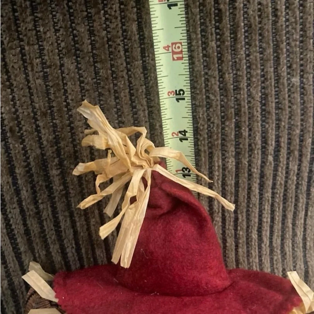 Fall Decor Scarecrow Owl Stuffed Slightly Weighted